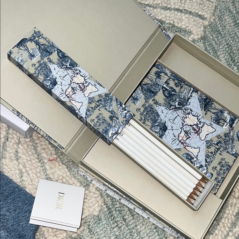 Dior World Map Star Notebook in Blue and Cream